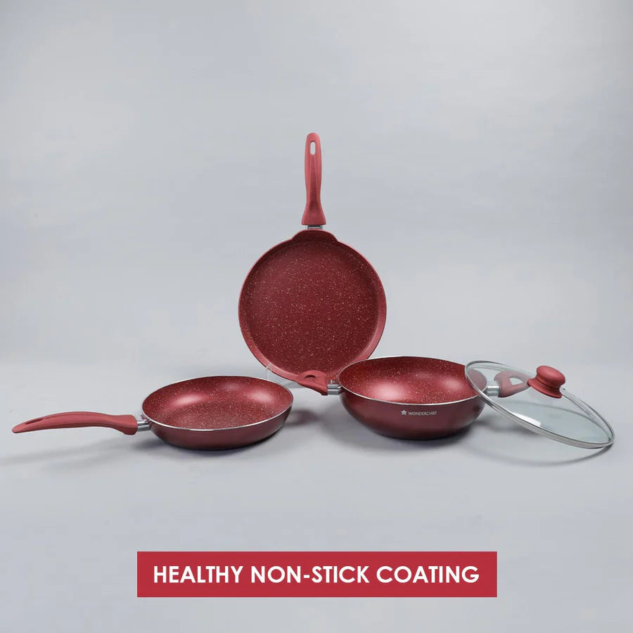 Wonderchef Garnet Non-Stick Cookware Set of 4, 24cm
