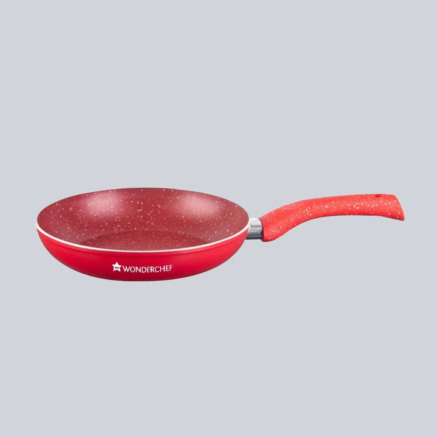 Wonderchef Granite 24 cm Non-Stick Fry Pan | Red | 1.8 L