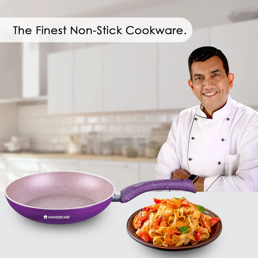 Wonderchef  Granite Non-Stick Fry Pan Purple 1.8L