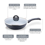 Wonderchef Granite Non-Stick Wok  Induction Bottom 24cm Grey