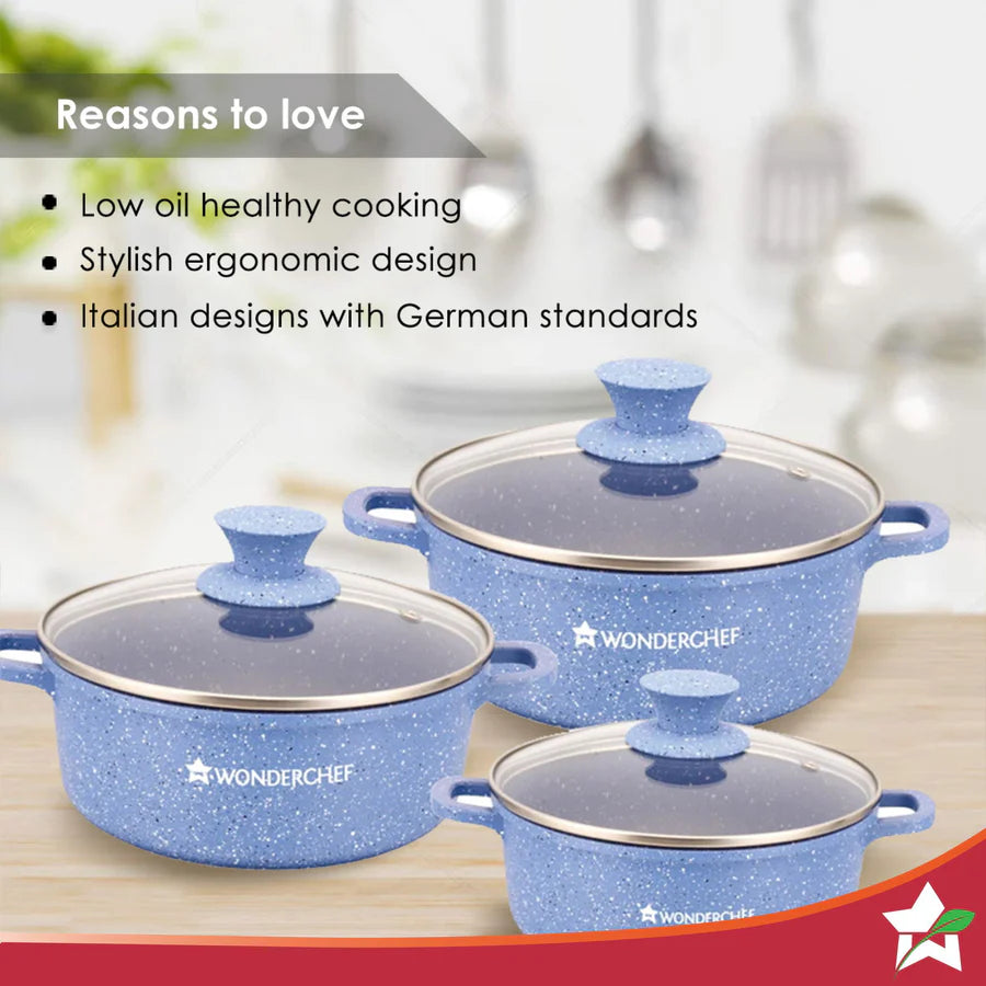 Wonderchef Granite Die-Cast Non-stick Casserole Set of 6
