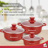 Wonderchef Granite Die-Cast Non-stick Casserole Set of 6