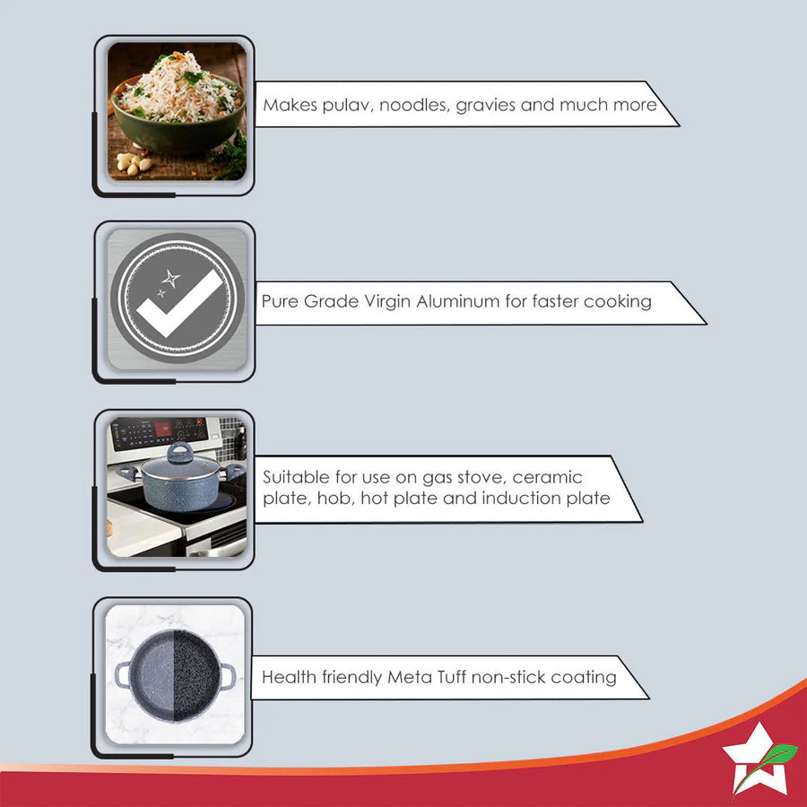 Wonderchef Granite Die-Cast Non-stick Casserole Set of 6