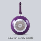 Wonderchef Granite Non-Stick Wok Glass Lid  Induction Bottom Purple