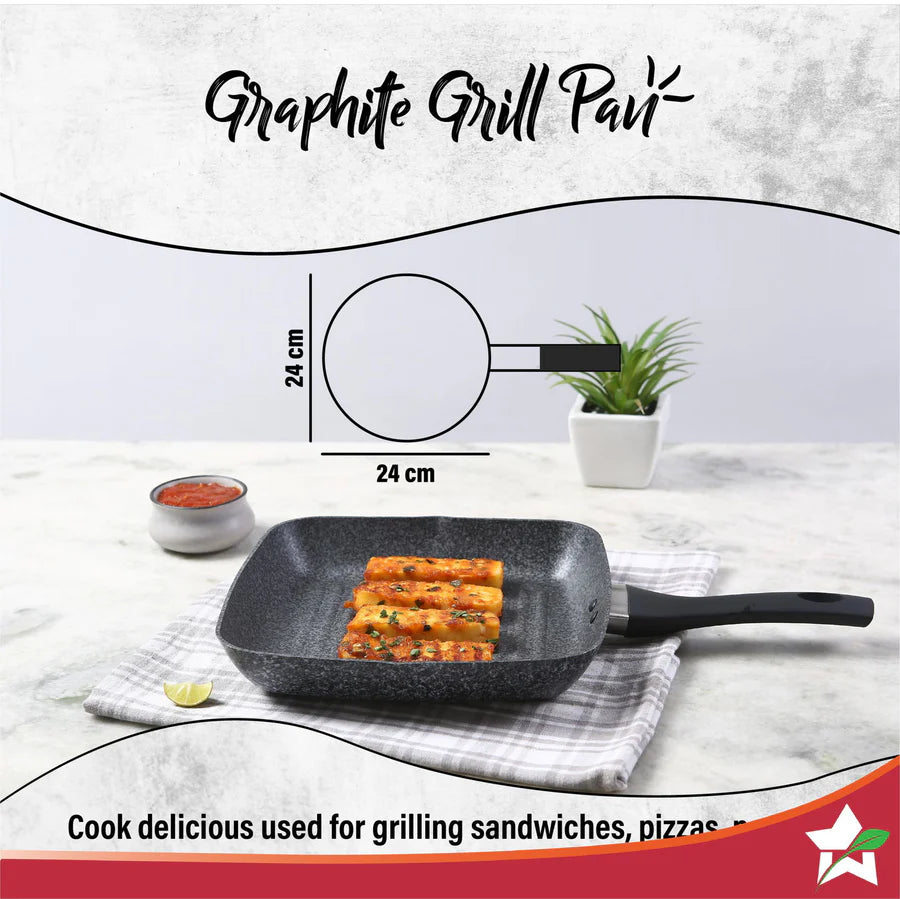 Wonderchef Graphite Grill Pan 24 cm