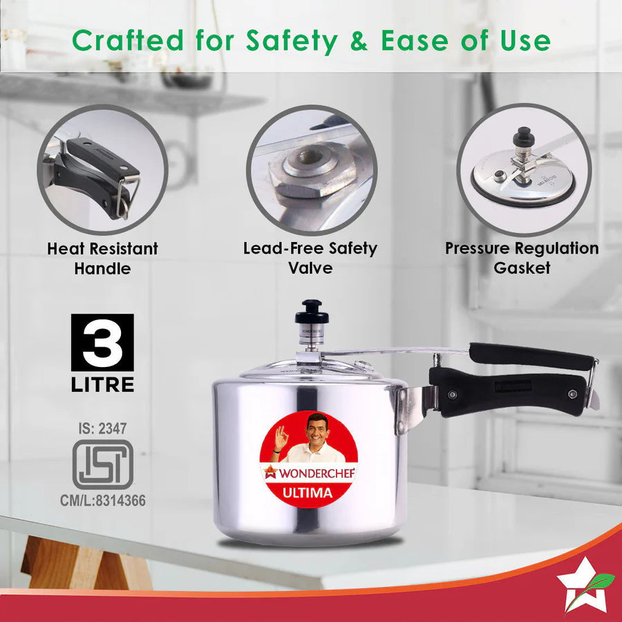 Wonderchef Inner Lid Ultima Pressure Cooker 3L