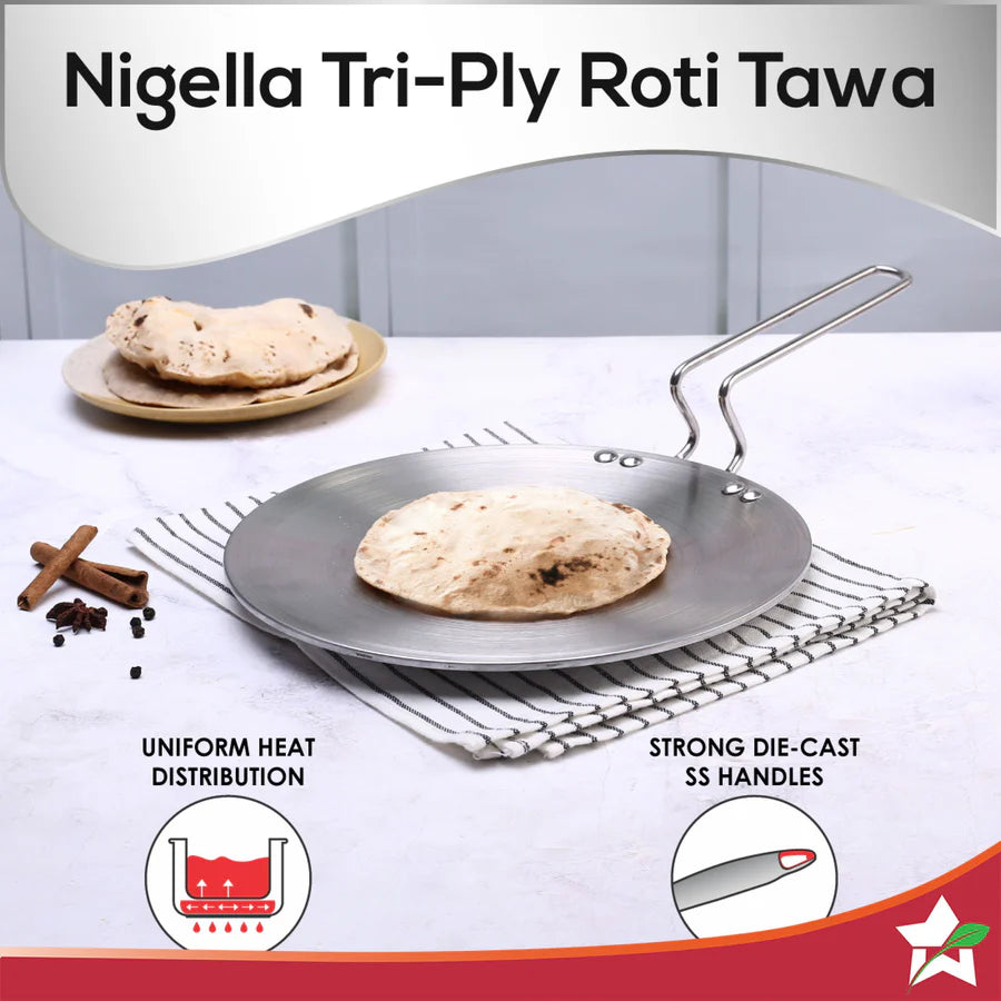 Wonderchef Nigella 3-Ply Roti Tawa Non-Stick Tawa 26 cm