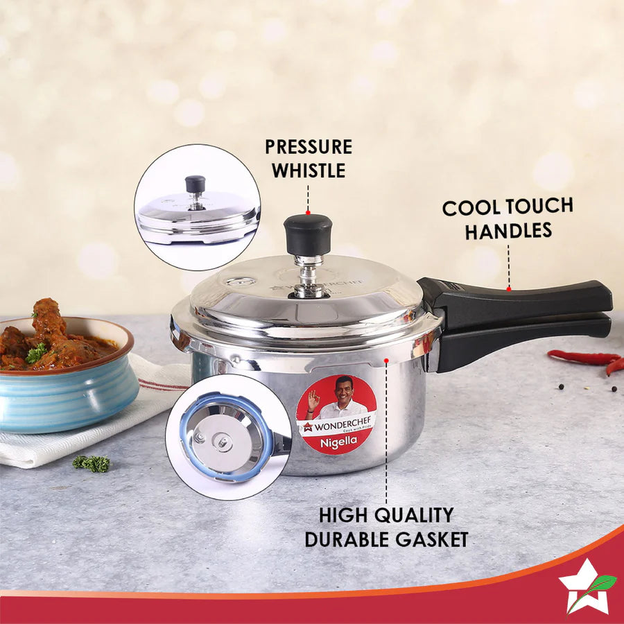 Wonderchef Nigella Tri-Ply Outer Lid Pressure Cooker