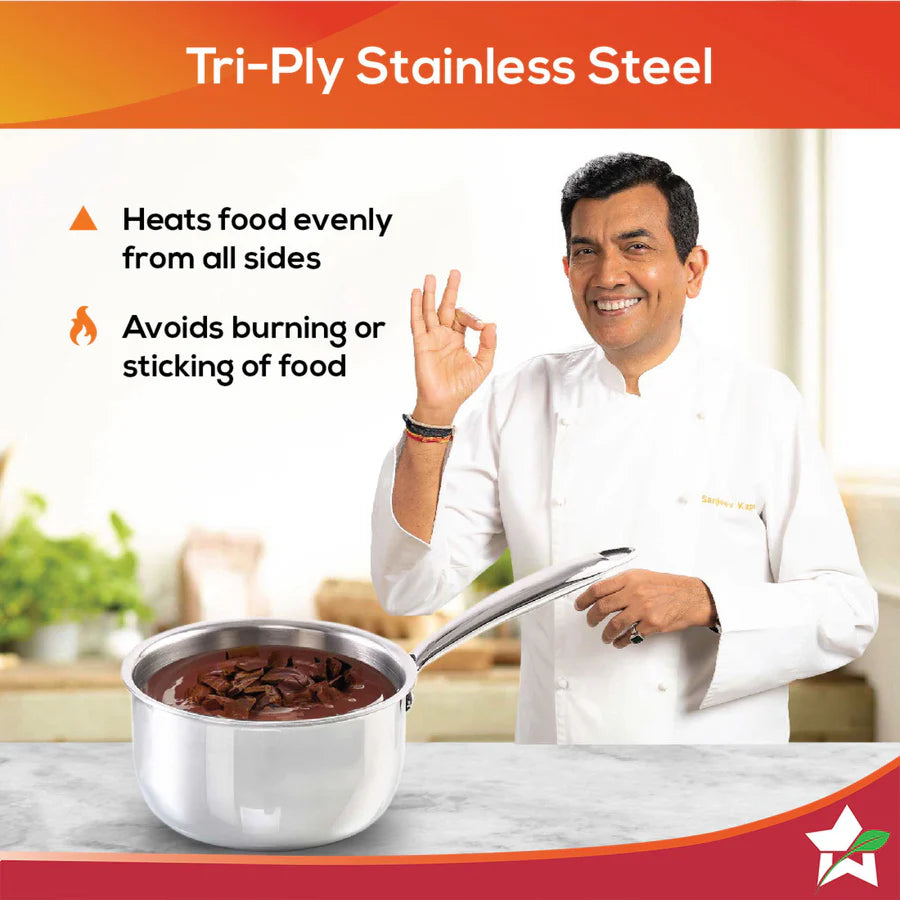 Wonderchef  Nigella Tri-ply Stainless Steel  Sauce  pan