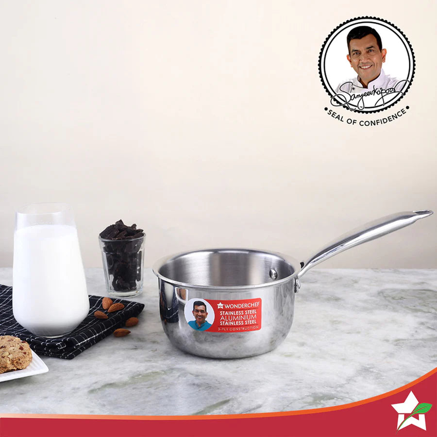 Wonderchef  Nigella Tri-ply Stainless Steel  Sauce  pan
