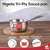 Wonderchef Nigella Tri-ply Stainless Steel Sauce Pan Silver 16 cm , 1.5L