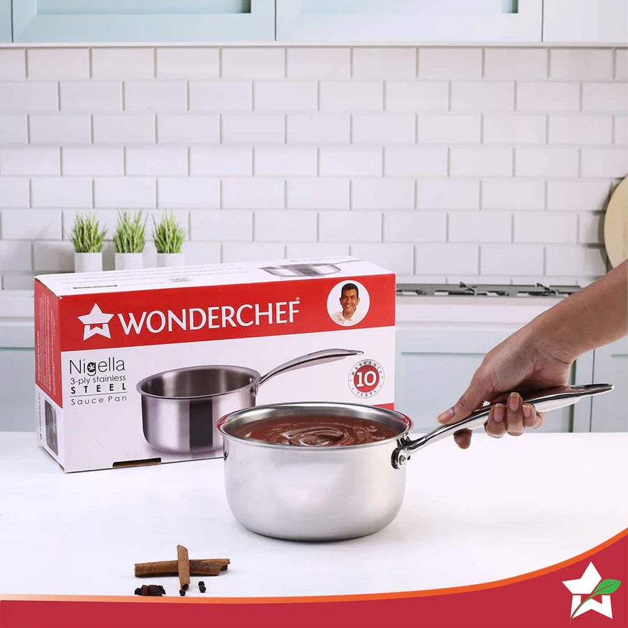 Wonderchef  Nigella Tri-ply Stainless Steel  Sauce  pan