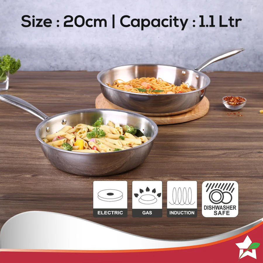 Wonderchef  Nigella Tri-ply Stainless Steel Fry Pan