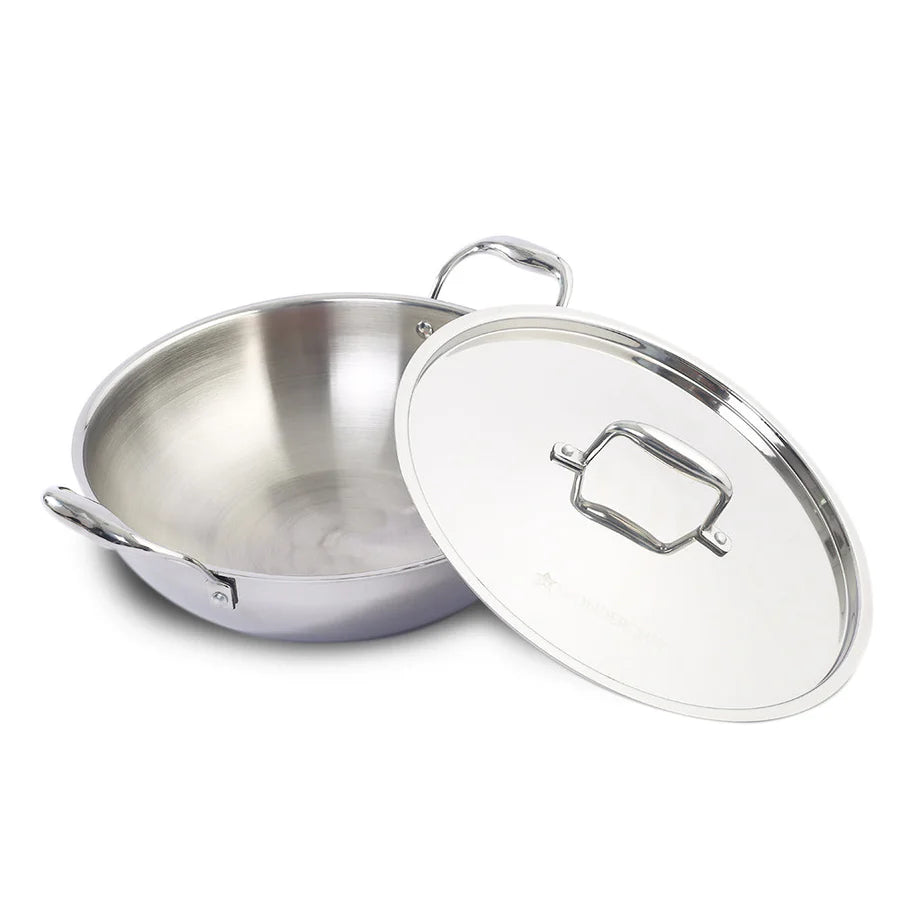 Wonderchef  Nigella Tri-ply Stainless Steel Kadhai with Lid