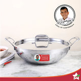 Wonderchef  Nigella Tri-ply Stainless Steel Kadhai with Lid