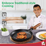 Wonderchef Pre-Seasoned Ferro Light Grill Pan 24cm