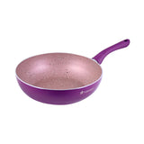 Wonderchef Royal Velvet 24 cm Aluminium Non-stick Wok With Lid, Purple , 2.7 L