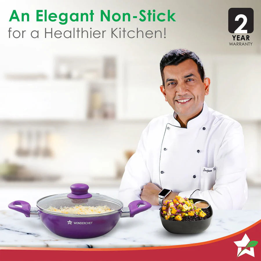 Wonderchef Royal Velvet Non-stick Kadhai 24cm