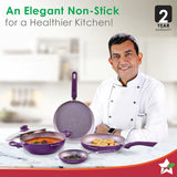 Wonderchef Royal Velvet Non-stick Cookware Set of 5pc,Purple 3mm