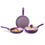 Wonderchef Royal Velvet Non-stick Cookware Set, Purple 4Pc