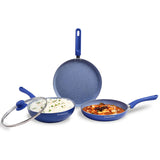 Wonderchef Royal Velvet Non-stick Cookware Set of 4Pc, Blue 3mm