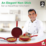Wonderchef  Royal Velvet Non-stick Cookware Red 3mm, Set of 4 Red