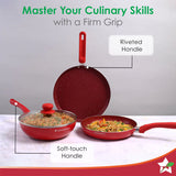 Wonderchef  Royal Velvet Non-stick Cookware Red 3mm, Set of 4 Red