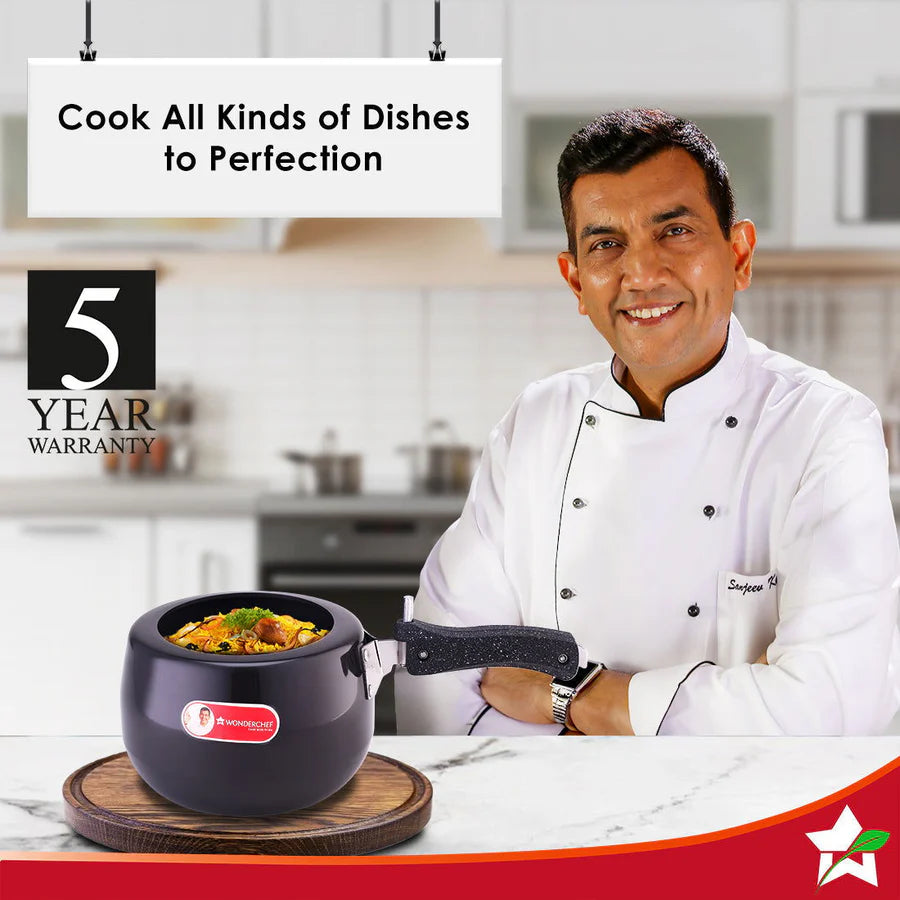 Wonderchef Taurus Hard Anodized  Inner Lid Pressure Cooker | Soft Touch Handles for Durability Induction Friendly