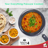 Wonderchef Taurus Hard Anodized  Inner Lid Pressure Cooker | Soft Touch Handles for Durability Induction Friendly