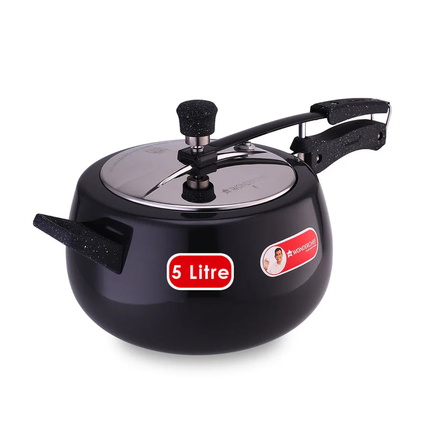 Wonderchef Taurus Hard Anodized  Inner Lid Pressure Cooker | Soft Touch Handles for Durability Induction Friendly