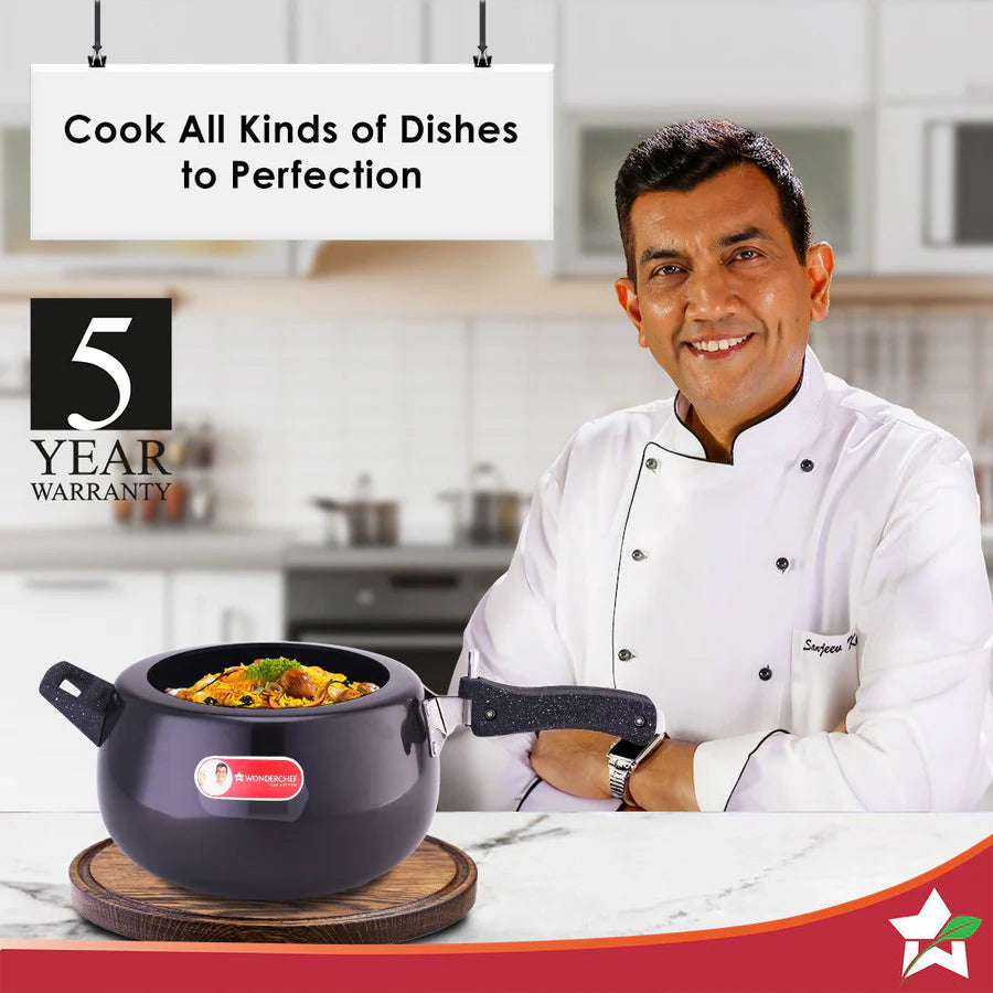 Wonderchef Taurus Hard Anodized  Inner Lid Pressure Cooker | Soft Touch Handles for Durability Induction Friendly