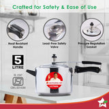 Wonderchef Ultima Induction Base Aluminium Pressure Cooker With inner Lid 5L