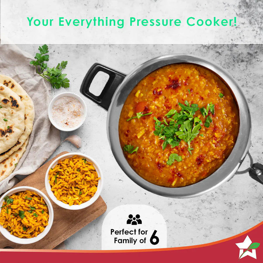 Wonderchef Ultima Induction Base Aluminium Pressure Cooker With inner Lid 5L
