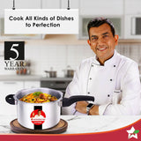Wonderchef Ultima Induction Base Aluminium Pressure Cooker With Outer Lid 5L
