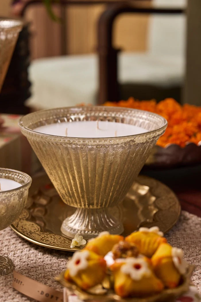Doft Heritage Heirloom - Footed Candle (L) | Silver | Whispering Jasmine