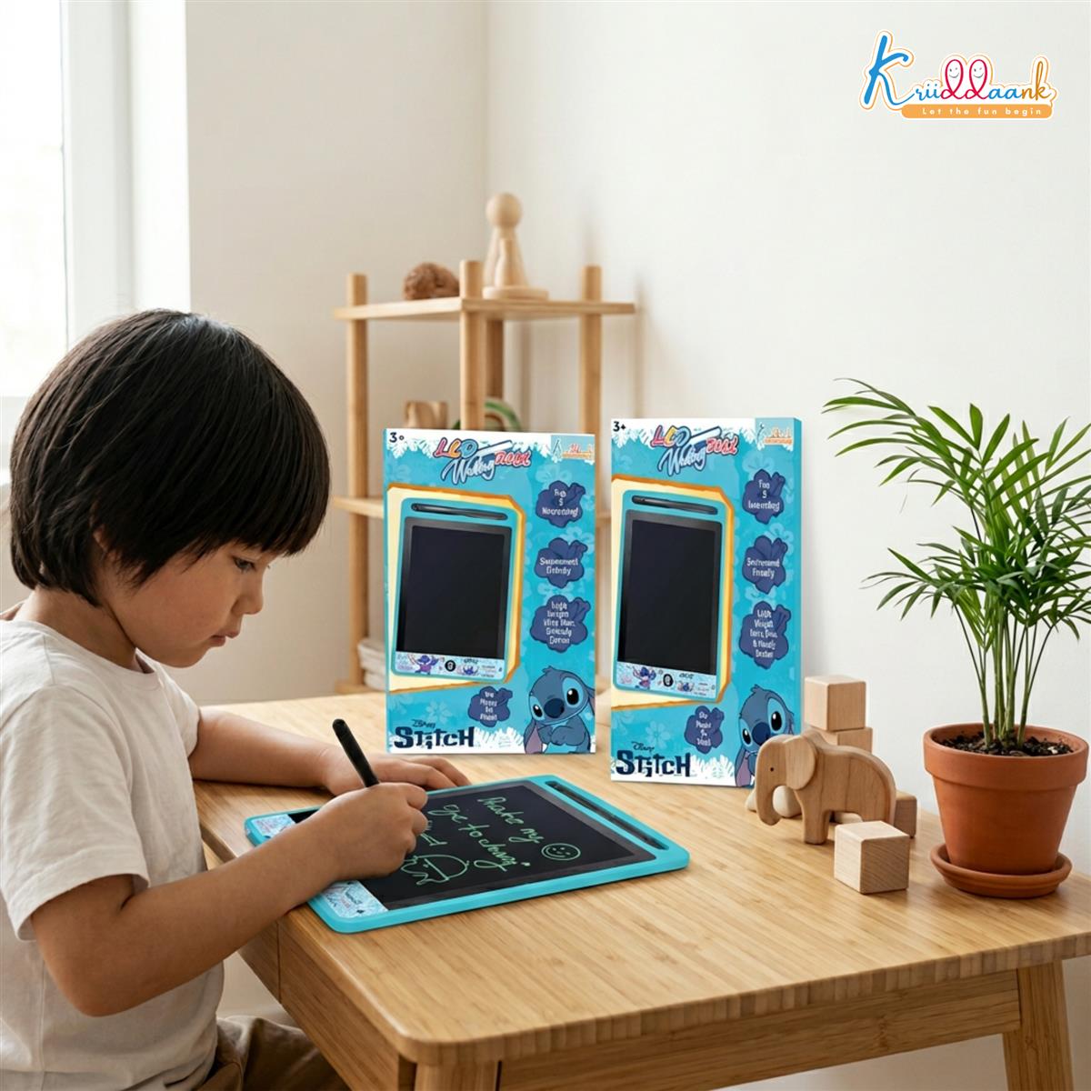 Kriiddaank Stitch Theme LCD Writing Tablet for Kids