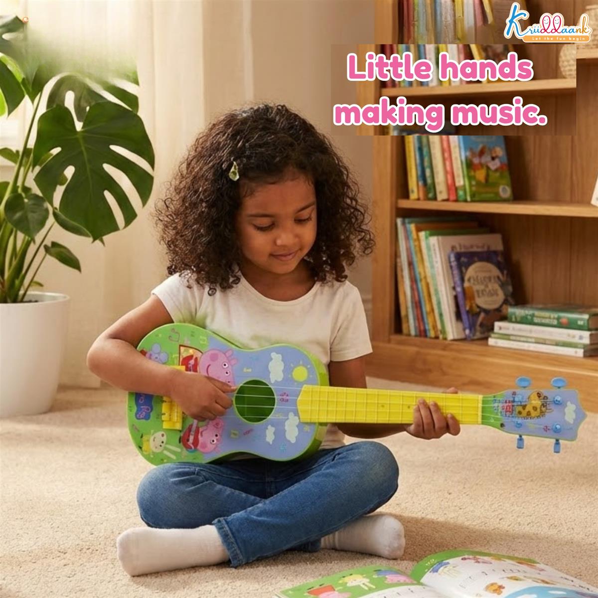 Kriiddaank Hasbro Peppa Pig Theme Big Guitar for Kids