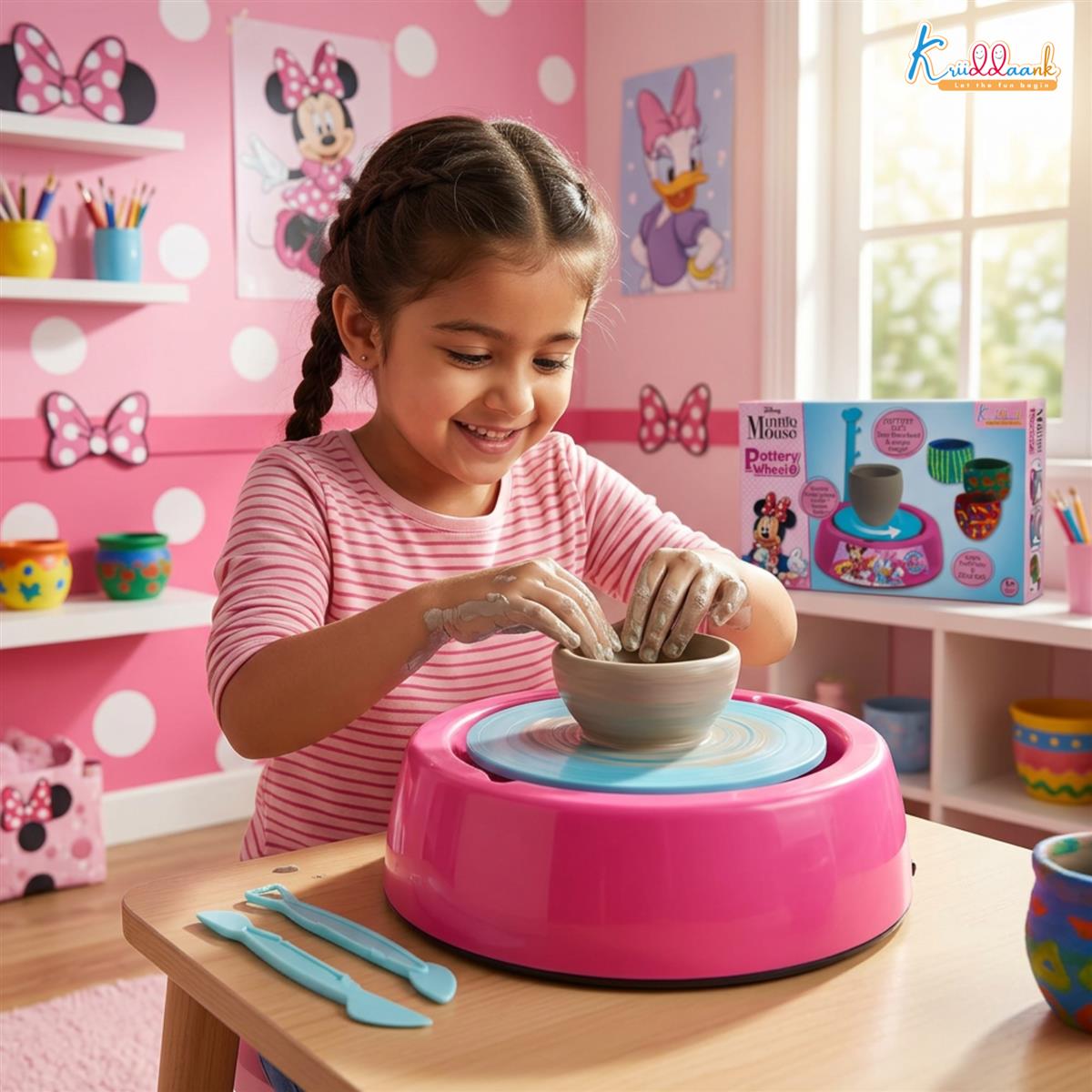 Kriiddaank Minnie Pottery Wheel Modeling Set for Kids