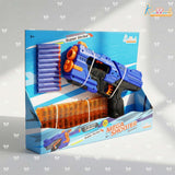 Mega Shooter Blaster Toy for Kids - Soft Bullet Gun with 12 Foam Darts, Long Range Shooting Toy, Safe Pretend Play Blaster for Boys and Girls 3+ Years, Multicolor