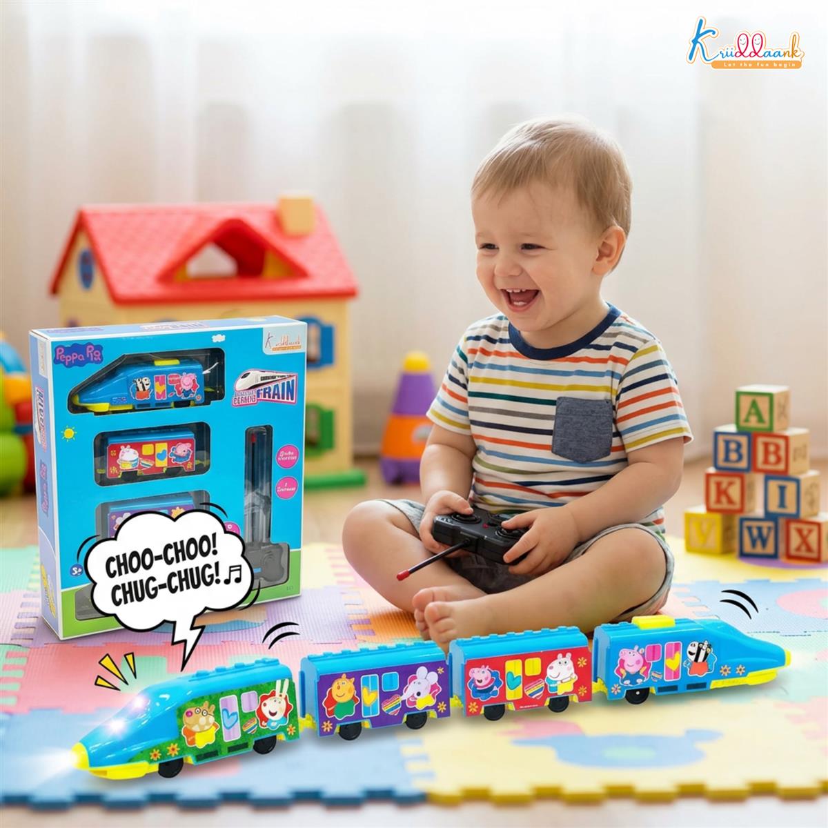 Kriiddaank Peppa Pig Theme RC Train Toy for Kids