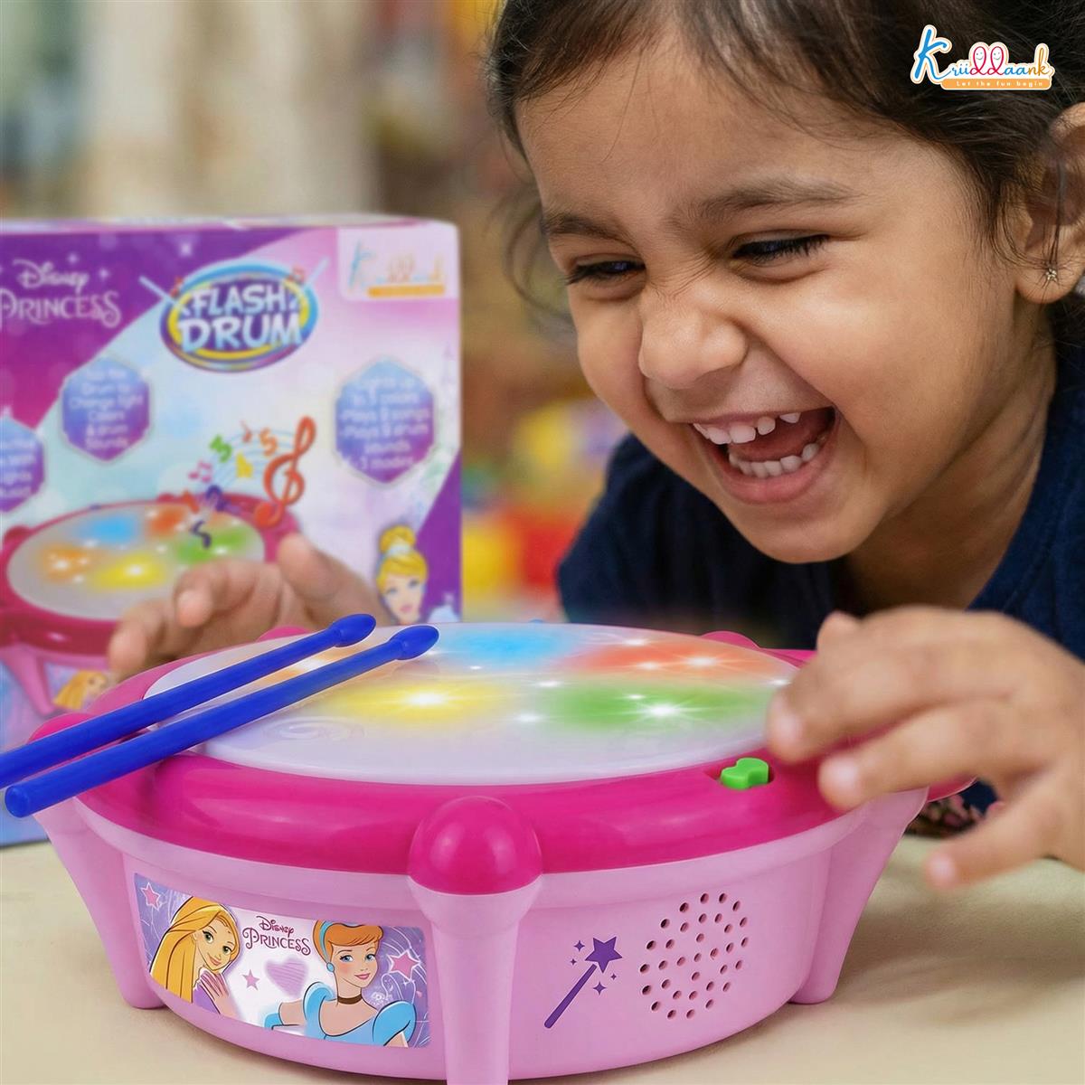 Kriiddaank Disney Princess Flash Drum Toy for Girls