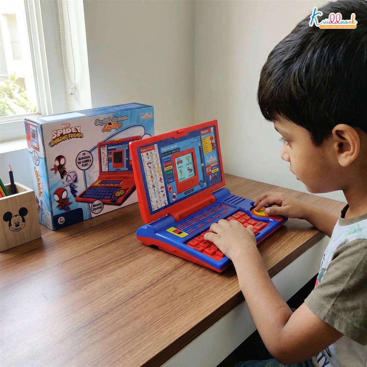 Kriiddaank Spiderman Educational Laptop, Red & Blue