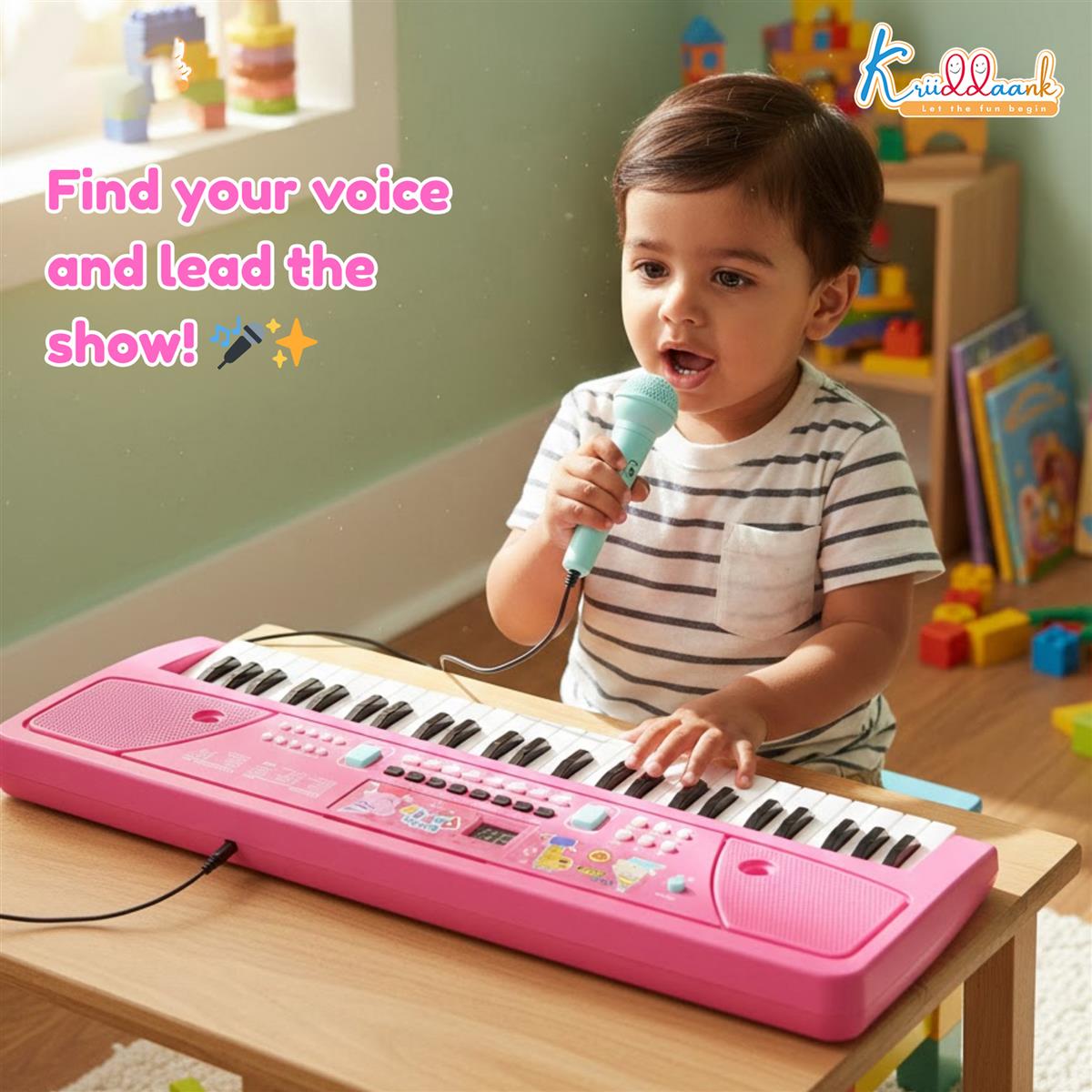 Kriiddaank Hasbro Peppa Pig 37-Key Musical Keyboard with Microphone