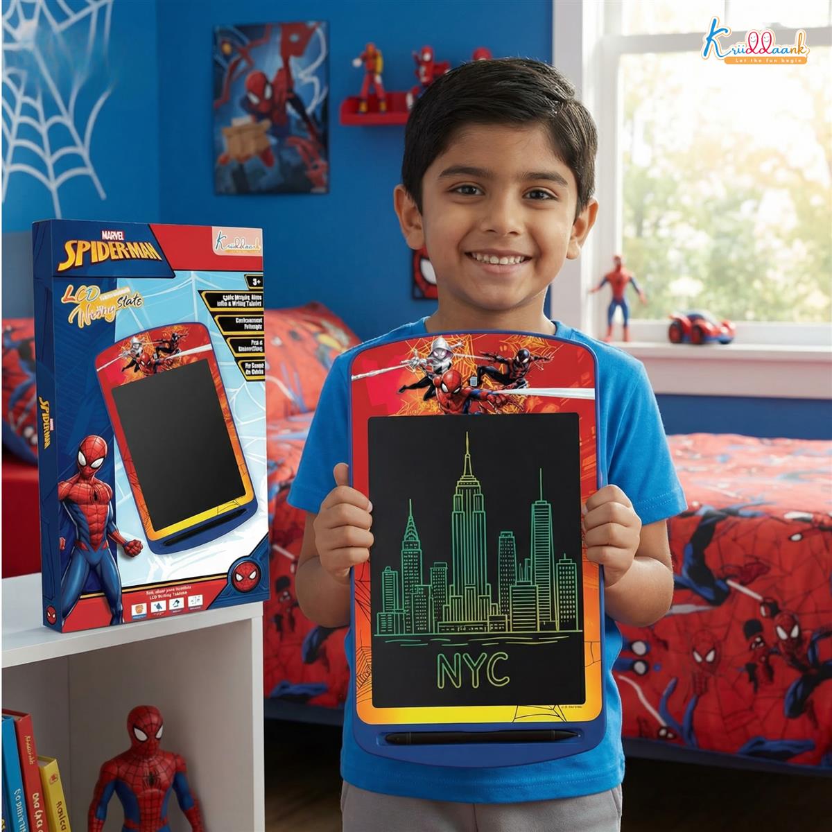 Kriiddaank 10.5 Inch Spiderman LCD Writing Tablet