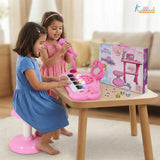 Kriiddaank Disney Princess Little Pianist Keyboard Toy with Microphone & Stool