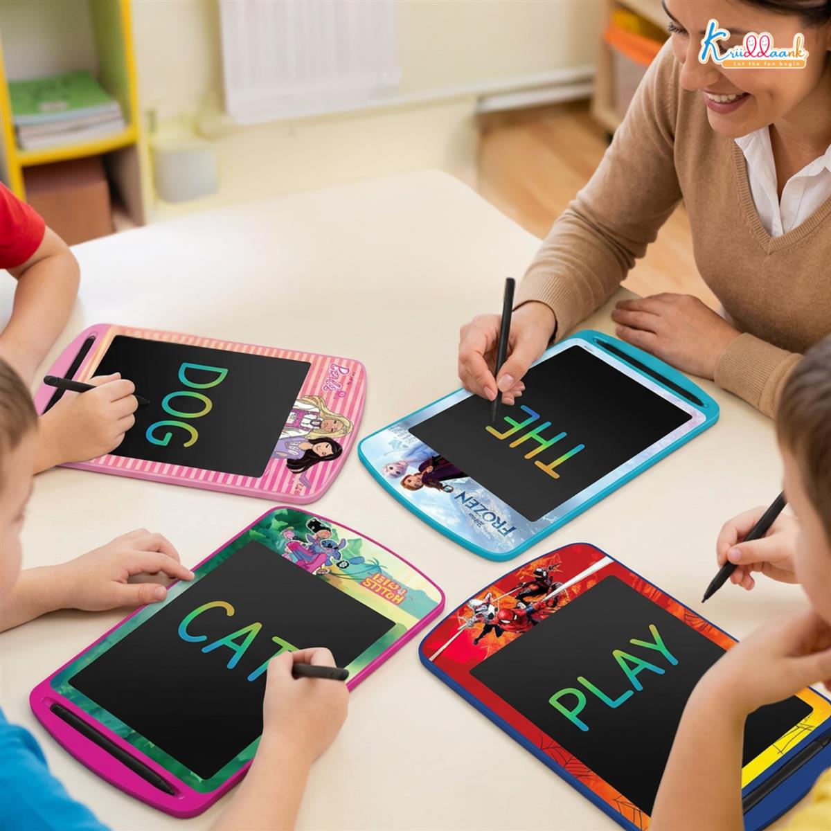 Kriiddaank Pack of 4 LCD Writing Tablet Multicolor