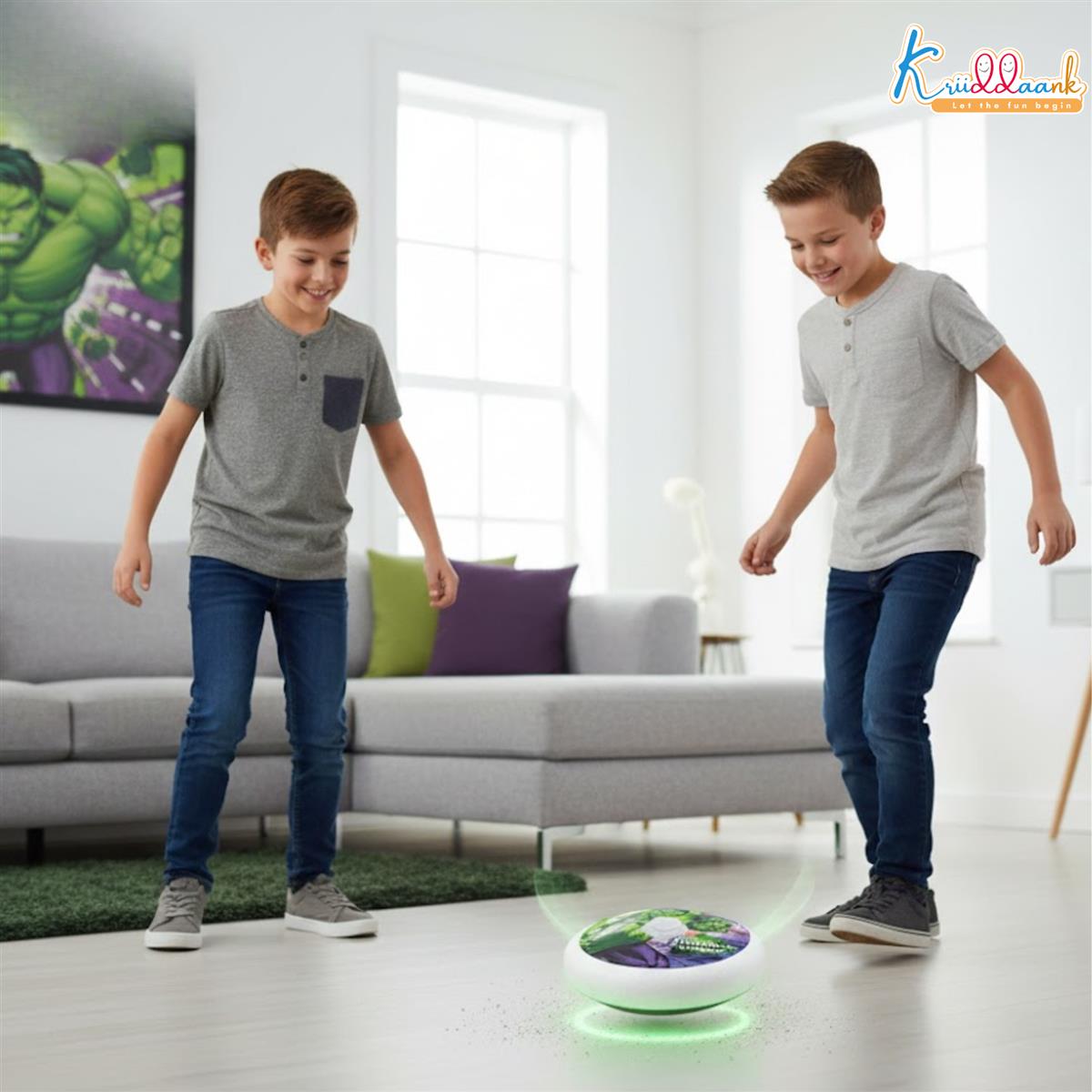 Kriiddaank Marvel Hulk Theme Hover Soccer Ball for Kids