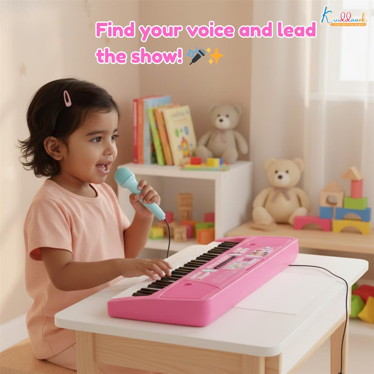 Kriiddaank Disney Minnie Mouse 61-Key Keyboard Piano for Kids