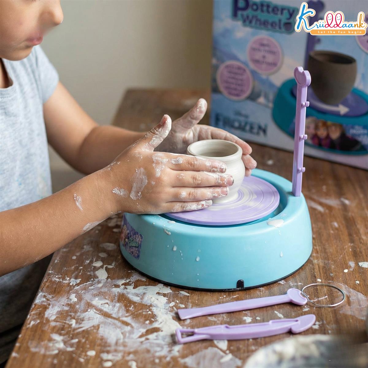 Kriiddaank Frozen Theme Pottery Wheel Kit for Kids