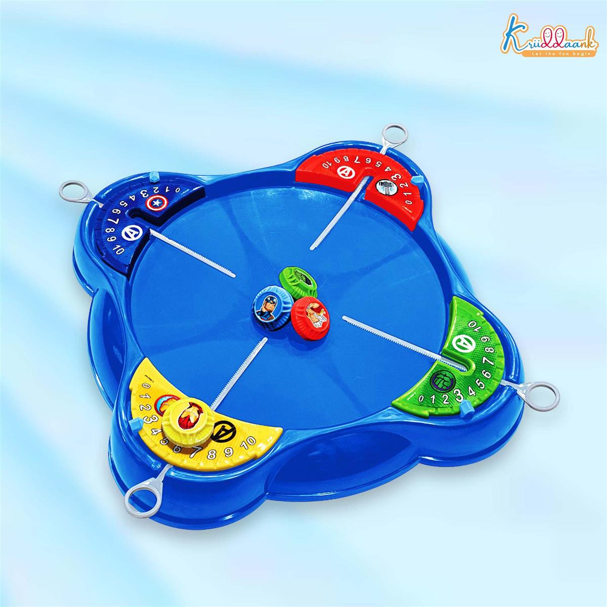 Kriiddaank Marvel Avengers Theme Spinning Top Battle Set - Includes 1 Arena Base, 4 Rip Cords & 4 Tops